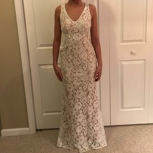 White lace prom dress